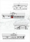 Plan av Geilo laftehytte. Fasade