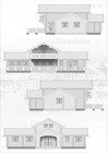 Plan av Beito laftehytte. Fasade (1)