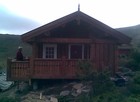 Front view of Vikebukt stavlaft hytte
